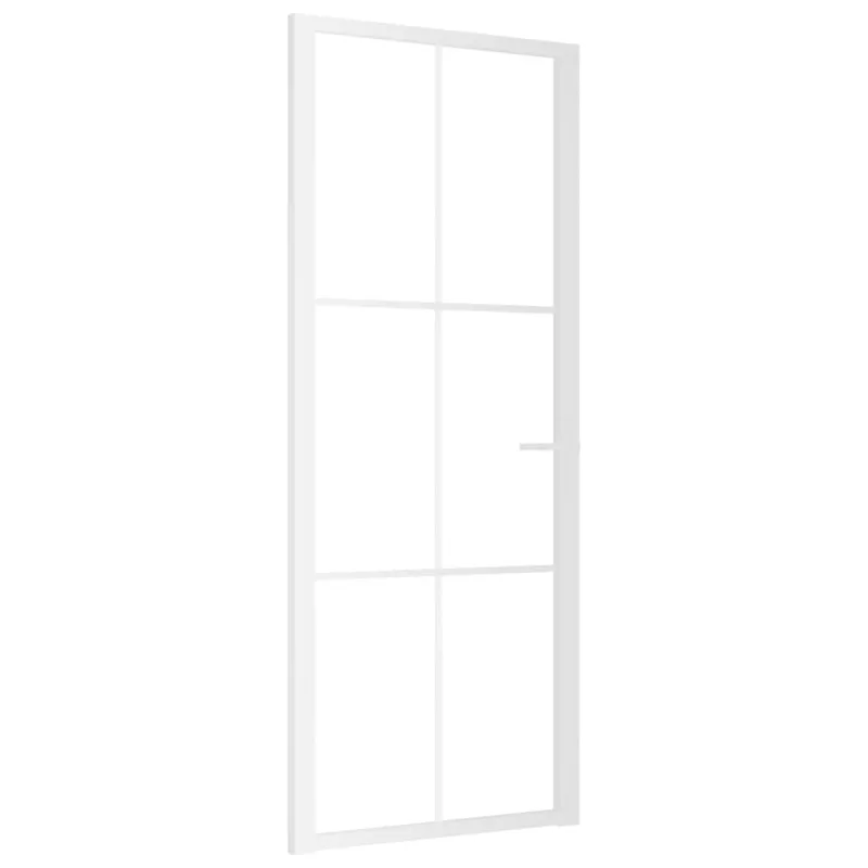 Vidaus durys, baltos, 83x201,5cm, ESG stiklas ir aliuminis