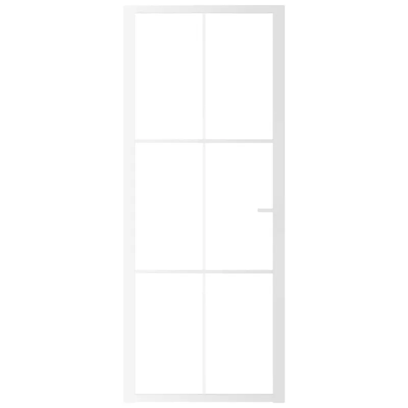 Vidaus durys, baltos, 83x201,5cm, ESG stiklas ir aliuminis