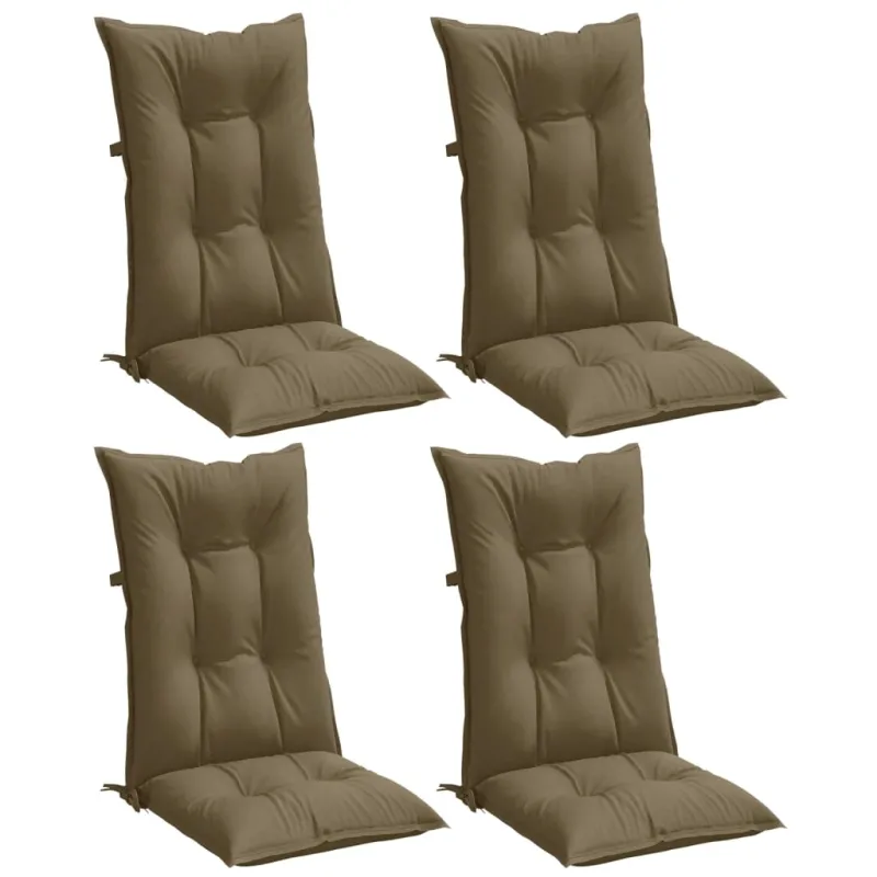 Kėdės pagalvėlės, 4vnt., taupe, 120x50x7cm, audinys