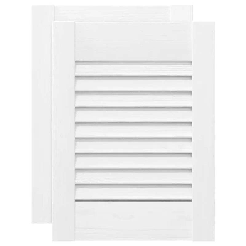 Spintelės durelės, 2vnt., baltos, 39,5x29,5cm, žaliuzių dizaino