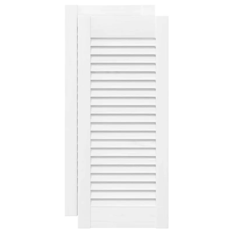 Spintelės durelės, 2vnt., baltos, 61,5x29,5cm, žaliuzių dizaino