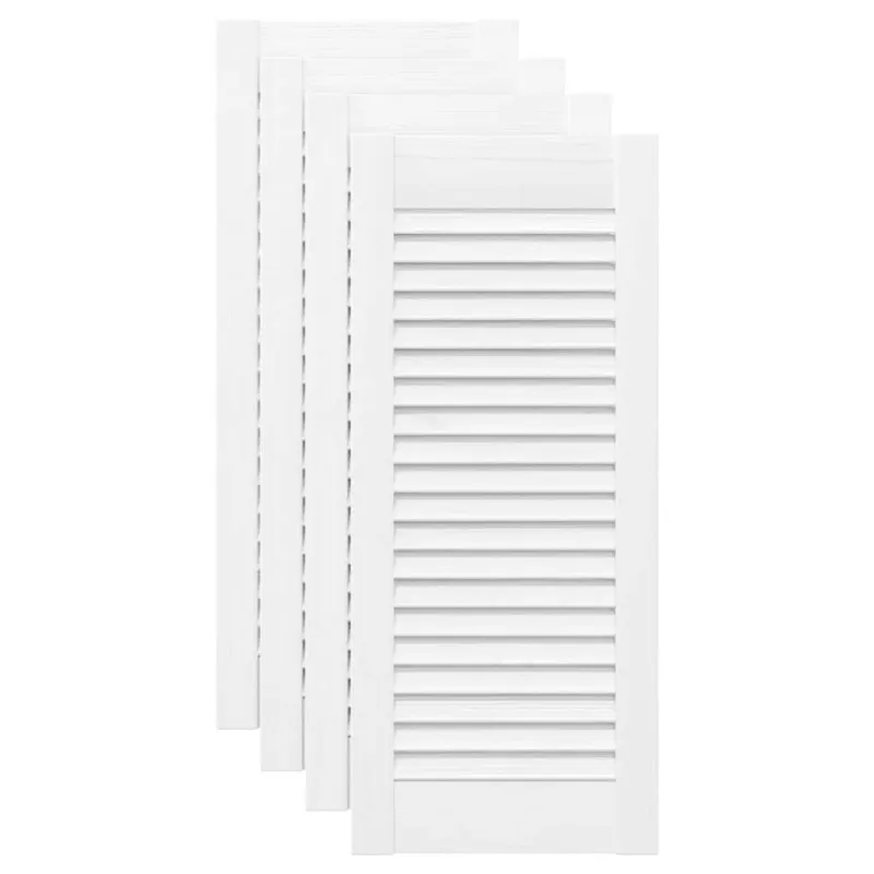 Spintelės durelės, 4vnt., baltos, 69x29,5cm, žaliuzių dizaino