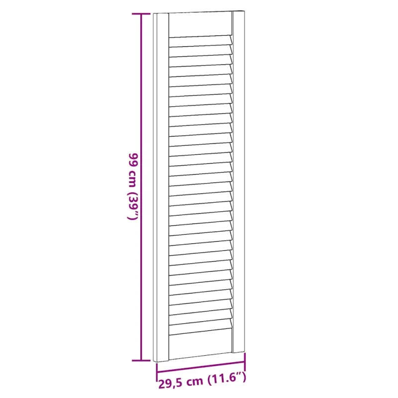 Spintelės durelės, baltos, 99x29,5cm, žaliuzių dizaino