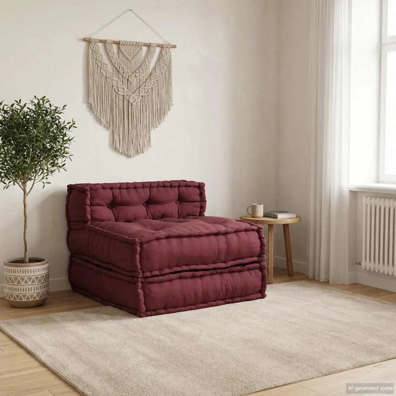 Modulinė sofa, kaštoninės spalvos, 70x70x54 cm, audinys