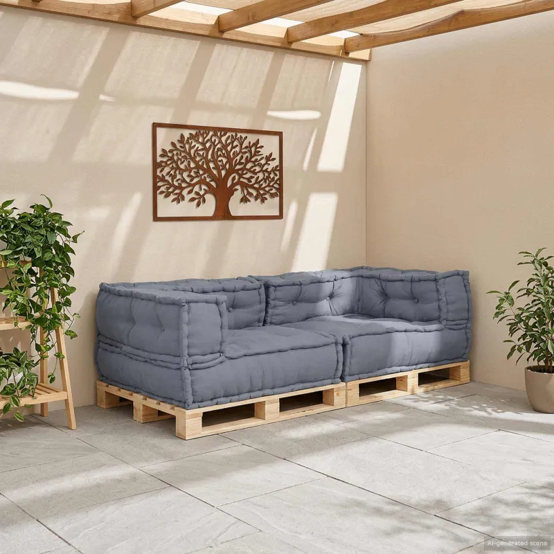 Modulinė sofa 3 pcs Pilka 140 x 70 x 36 cm Audinys