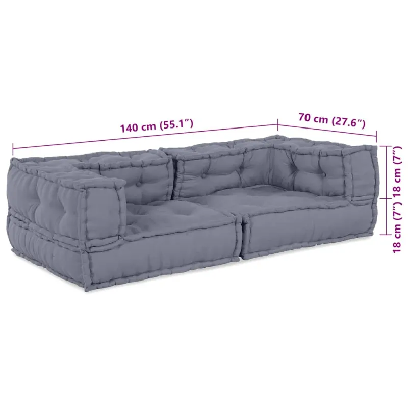 Modulinė sofa 3 pcs Pilka 140 x 70 x 36 cm Audinys