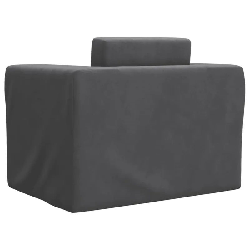 Vaikiška sofa-lova, antracito spalvos, minkštas pliušas