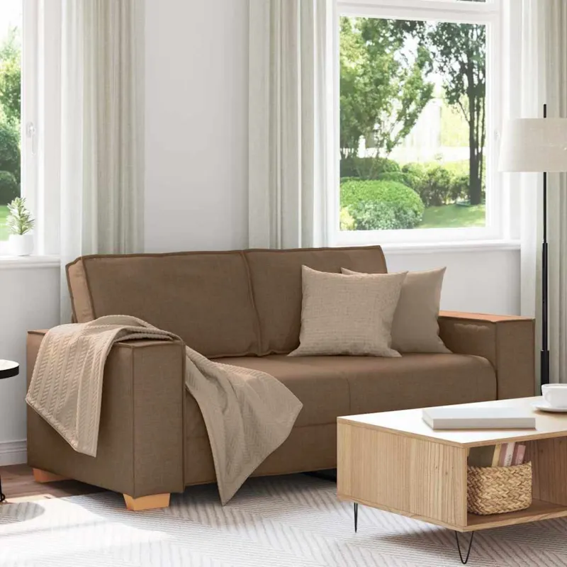 Dvivietė sofa, ruda, 180x78x84 cm, audinys