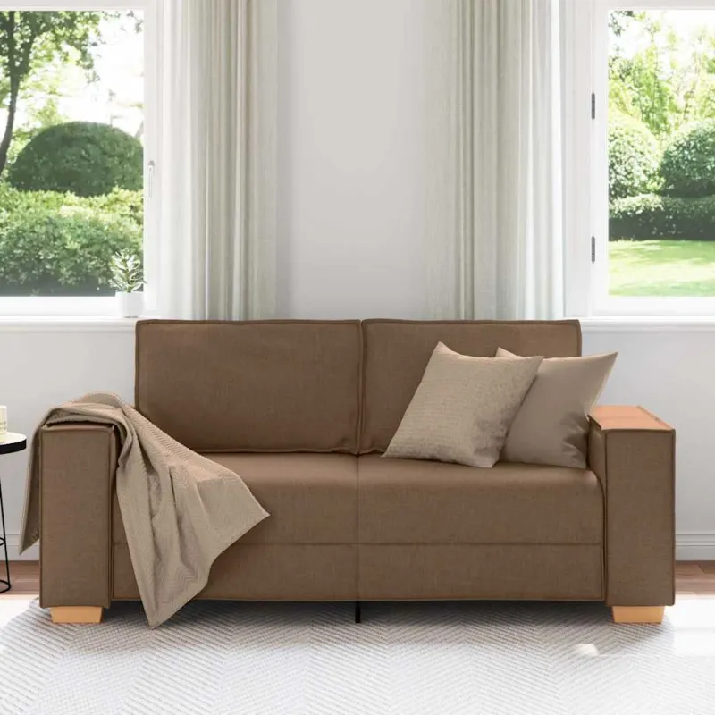 Dvivietė sofa, ruda, 180x78x84 cm, audinys