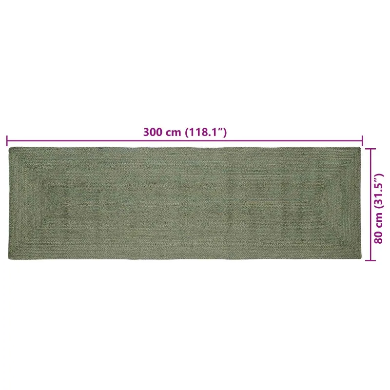 Zoninės kiliminės dangos Alyvuogių žalia 80 x 300 cm Džiutas