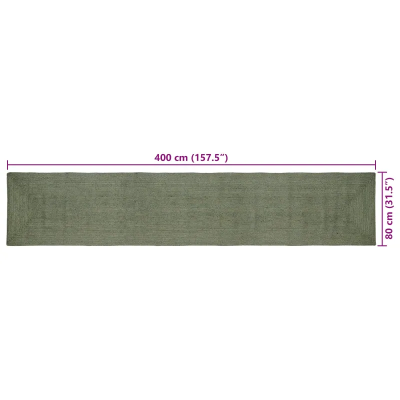 Zoninės kiliminės dangos Alyvuogių žalia 80 x 400 cm Džiutas