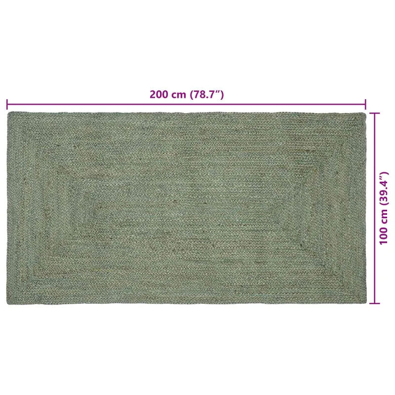 Zoninės kiliminės dangos Alyvuogių žalia 100 x 200 cm Džiutas