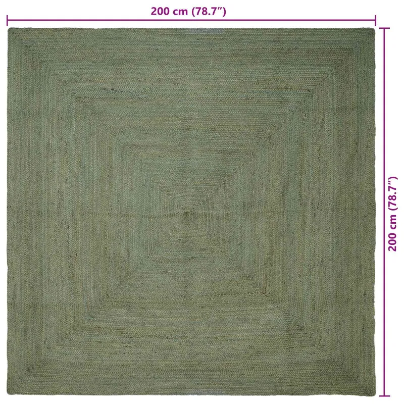 Zoninės kiliminės dangos Alyvuogių žalia 200 x 200 cm Džiutas