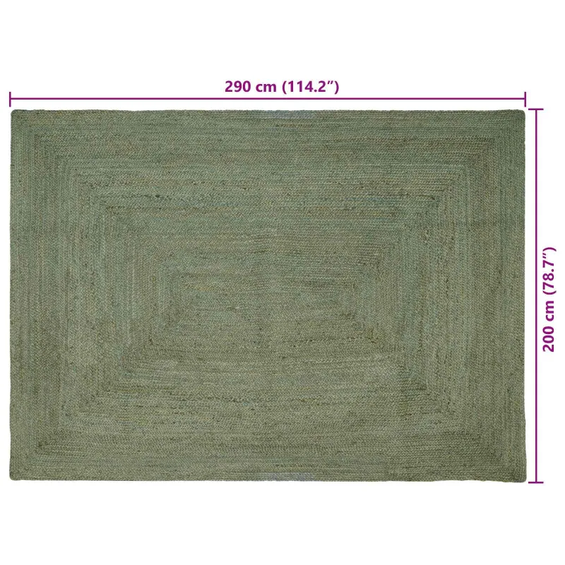 Zoninės kiliminės dangos Alyvuogių žalia 200 x 290 cm Džiutas