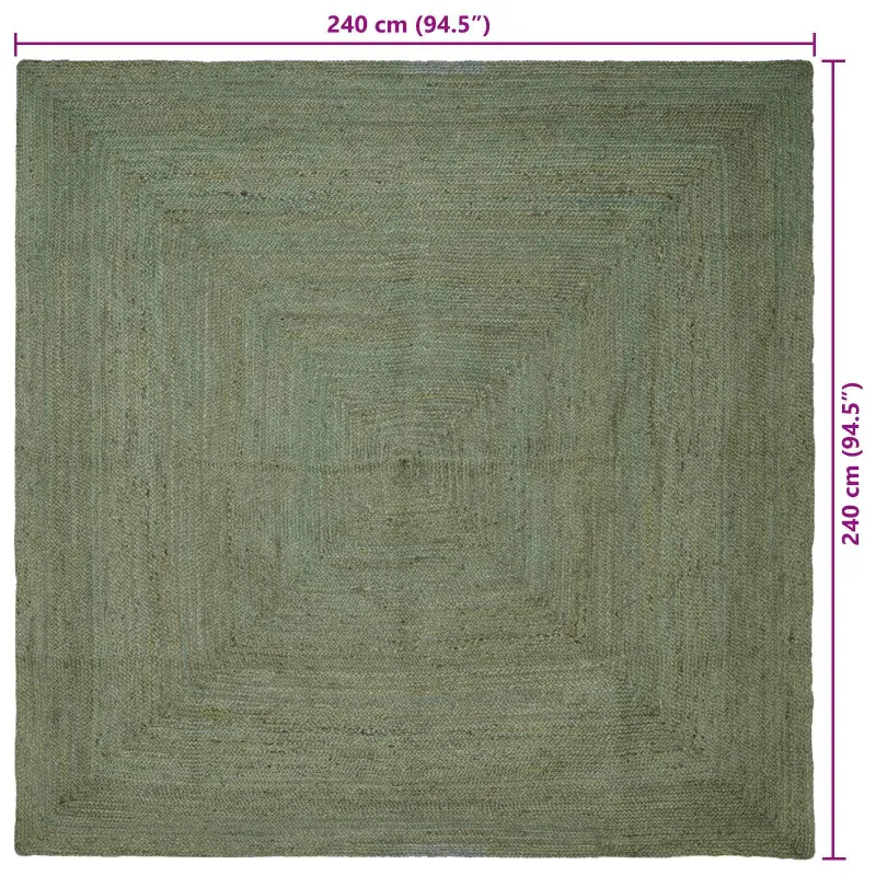 Zoninės kiliminės dangos Alyvuogių žalia 240 x 240 cm Džiutas