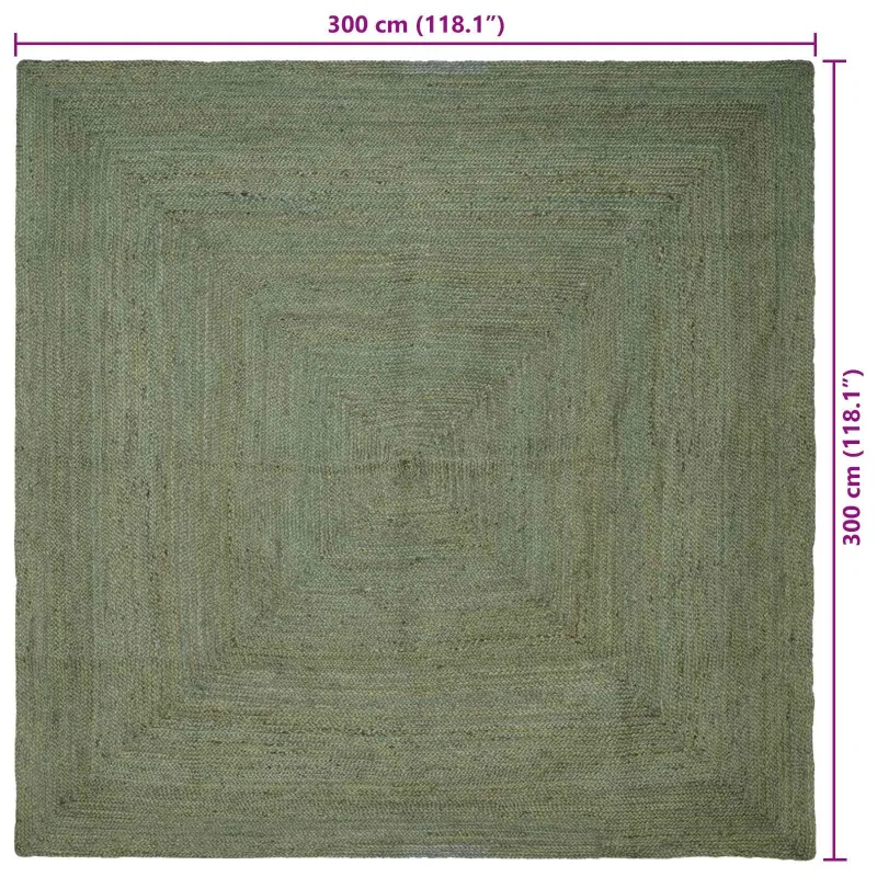 Zoninės kiliminės dangos Alyvuogių žalia 300 x 300 cm Džiutas