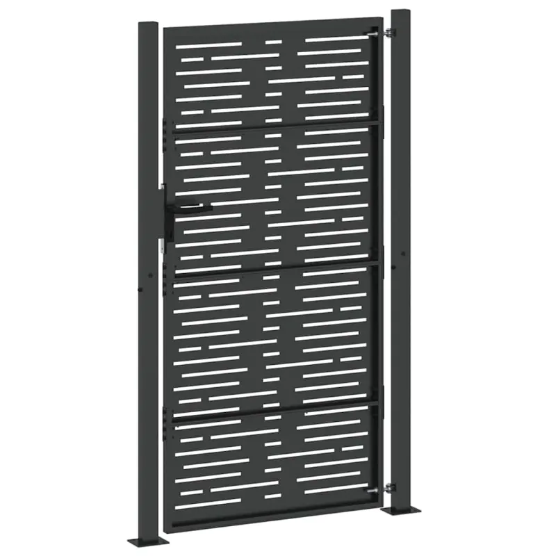Sodo vartai Juoda 110 x 180 cm Milteliniu būdu dengtas plienas