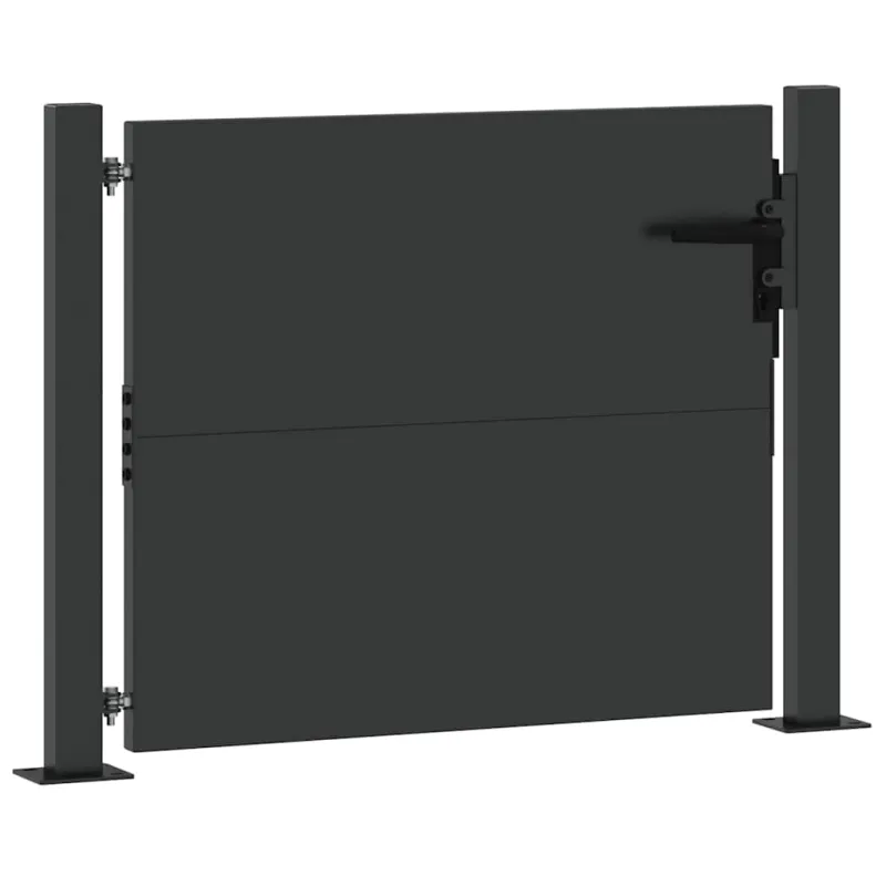 Sodo vartai Juoda 110 x 105 cm Milteliniu būdu dengtas plienas