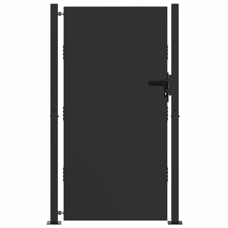 Sodo vartai Juoda 105 x 205 cm Milteliniu būdu dengtas plienas