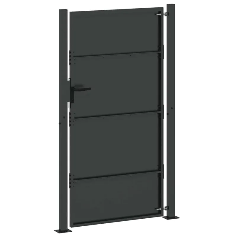 Sodo vartai Juoda 105 x 205 cm Milteliniu būdu dengtas plienas
