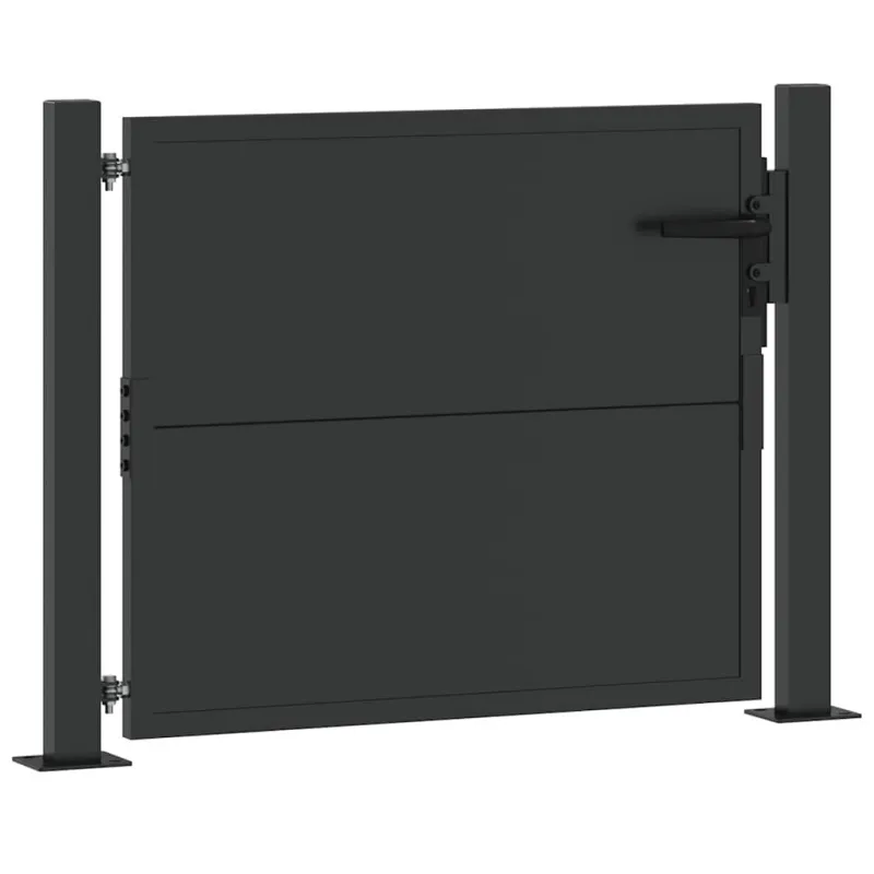 Sodo vartai Juoda 110 x 105 cm Milteliniu būdu dengtas plienas