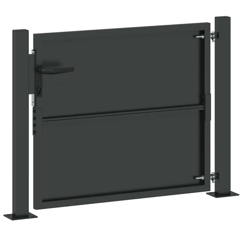 Sodo vartai Juoda 110 x 105 cm Milteliniu būdu dengtas plienas