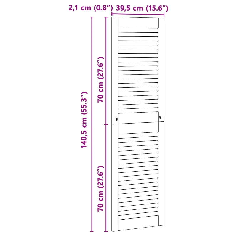 Spintelės durys su durimis 2 pcs Natūrali 140,5 x 2,1 x 39,5 cm