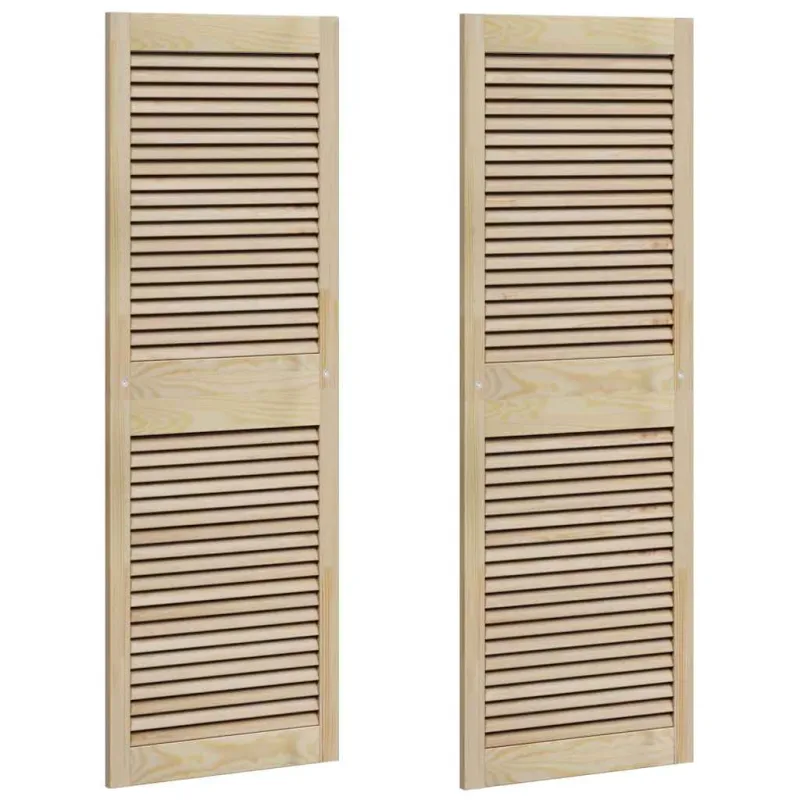 Spintelės durys su durimis 2 pcs Natūrali 49,5 x 2,1 x 140,5 cm