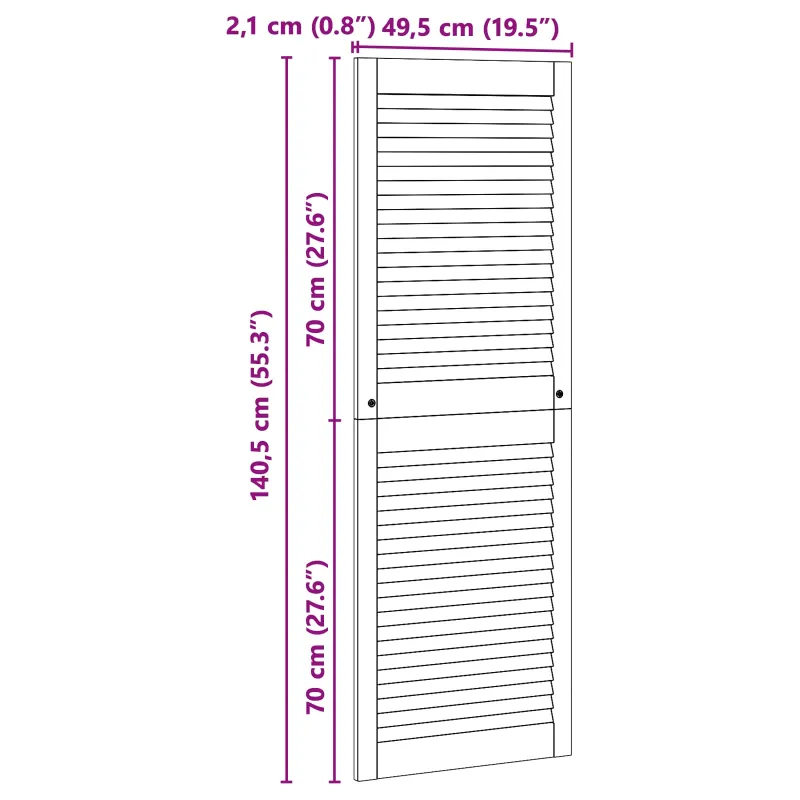 Spintelės durys su durimis 2 pcs Natūrali 49,5 x 2,1 x 140,5 cm