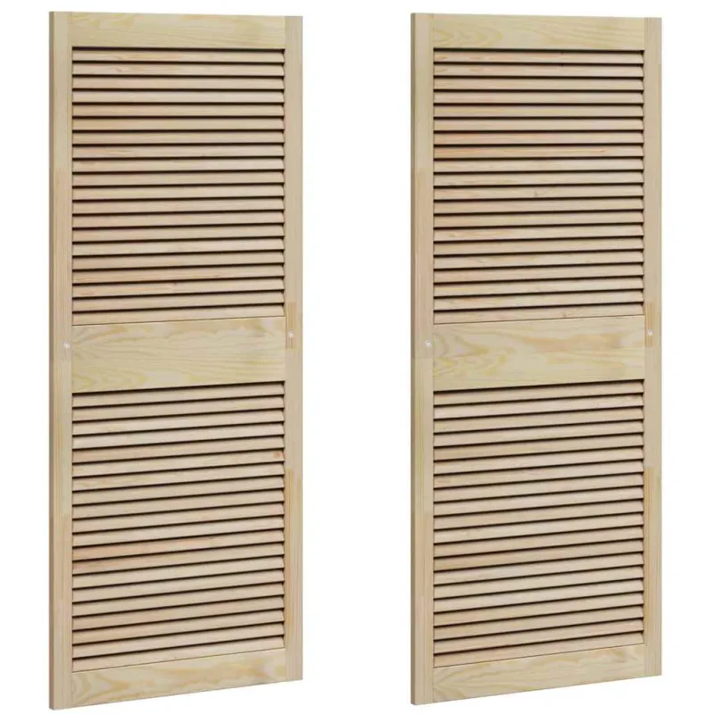 Spintelės durys su durimis 2 pcs Natūrali 140,5 x 2,1 x 59,5 cm