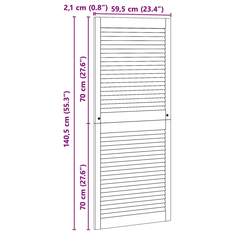 Spintelės durys su durimis 2 pcs Natūrali 140,5 x 2,1 x 59,5 cm