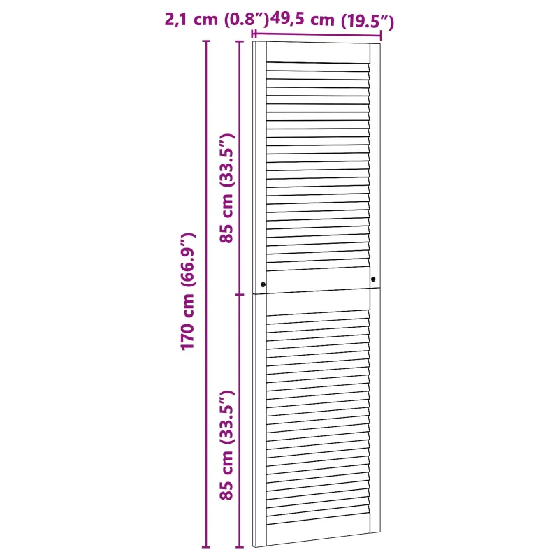 Spintelės durys su durimis 2 pcs Natūrali 170 x 2,1 x 49,5 cm