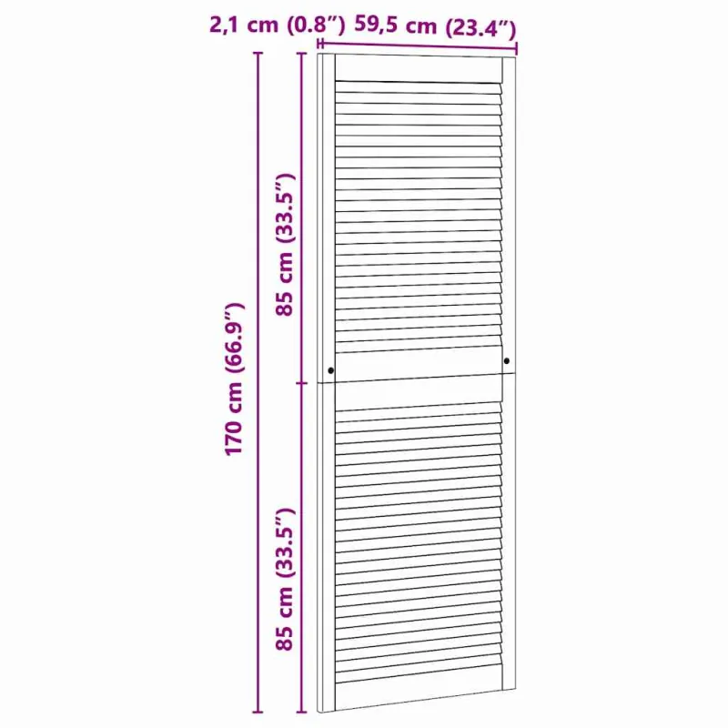 Spintelės durys su durimis Natūrali 170 x 2,1 x 59,5 cm