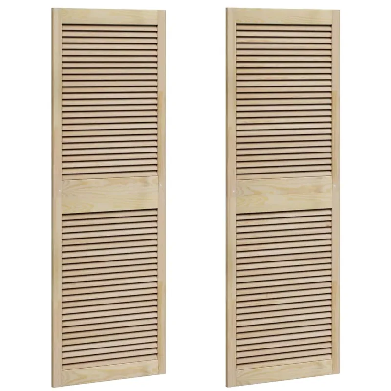 Spintelės durys su durimis 2 pcs Natūrali 170 x 2,1 x 59,5 cm