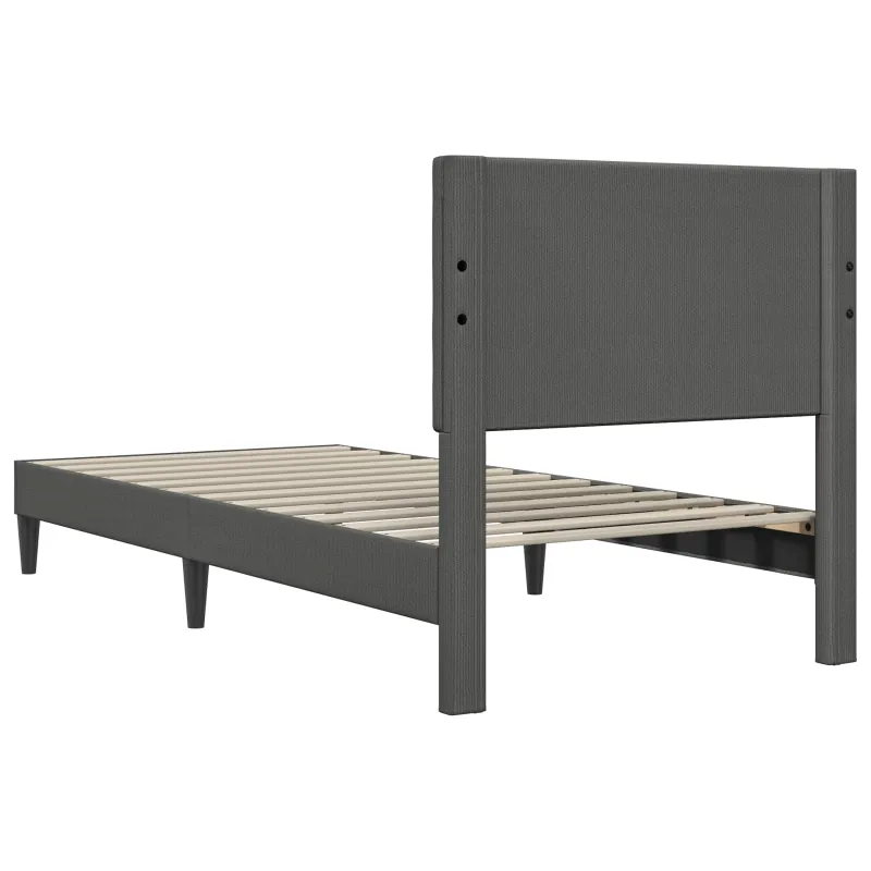 Lovos rėmas Tamsiai pilka 80 x 200 cm Kordūrinis audinys