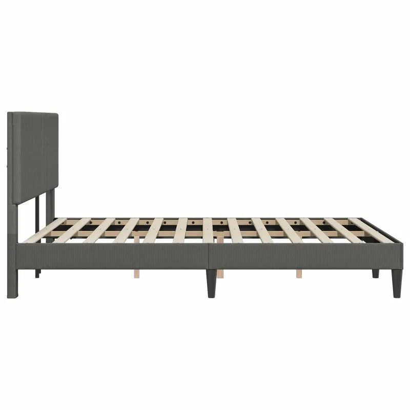 Lovos rėmas Tamsiai pilka 140 x 190 cm Kordūrinis audinys