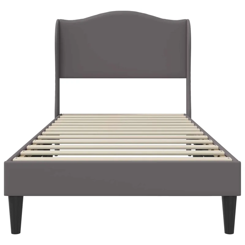 Lovos rėmas su galvūgalio Pilka 90 x 200 cm Dirbtinė oda
