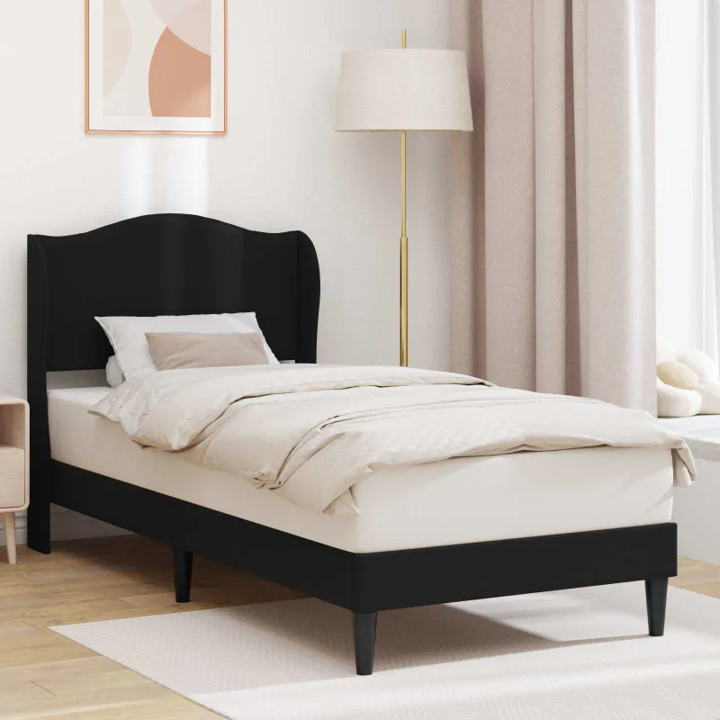 Lovos rėmas su galvūgalio Juoda 90 x 200 cm Dirbtinė oda