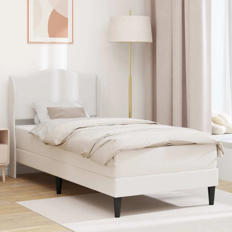 Lovos rėmas su galvūgalio Balta 90 x 200 cm Dirbtinė oda