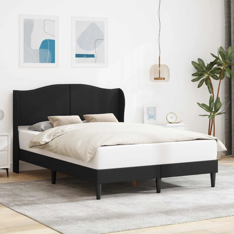 Lovos rėmas su galvūgalio Juoda 120 x 200 cm Dirbtinė oda