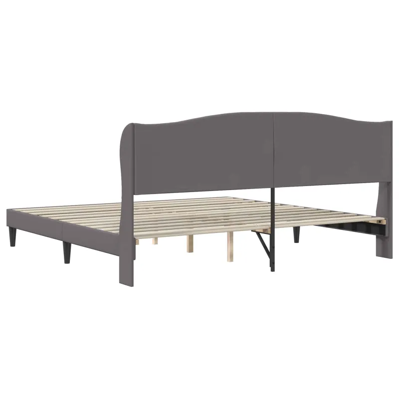 Lovos rėmas su galvūgalio Pilka 200 x 200 cm Dirbtinė oda