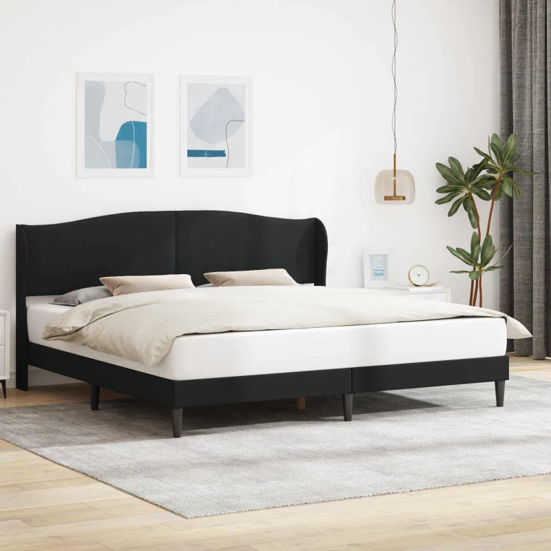 Lovos rėmas su galvūgalio Juoda 200 x 200 cm Dirbtinė oda
