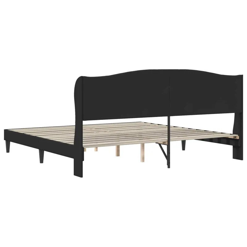 Lovos rėmas su galvūgalio Juoda 200 x 200 cm Dirbtinė oda