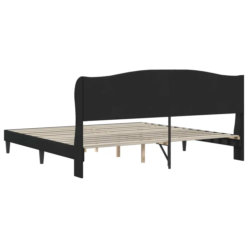 Lovos rėmas su galvūgalio Juoda 200 x 200 cm Aksomas
