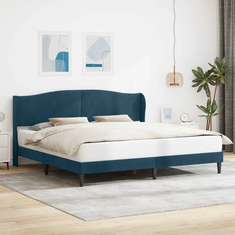 Lovos rėmas su galvūgalio Mėlyna 200 x 200 cm Aksomas