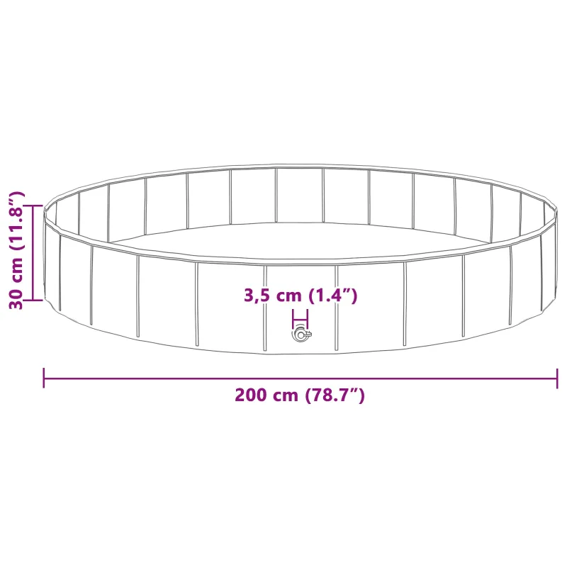 Šunų baseinas Raudona Ø200 x 30 cm Storas PVC