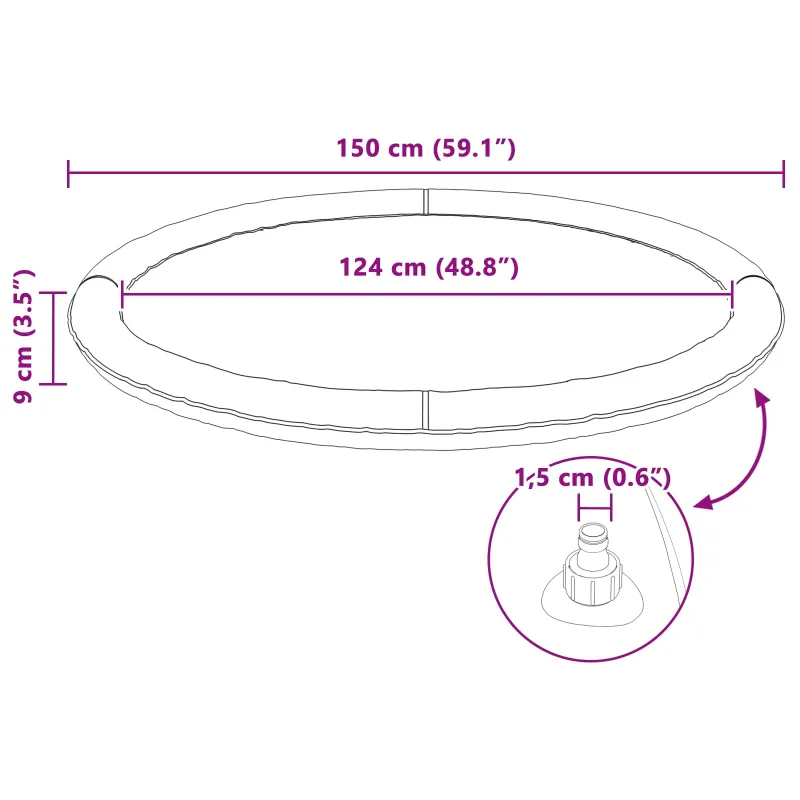Šlapioji zona vaikams ir šunims Mėlyna Ø150 x 10 cm PVC