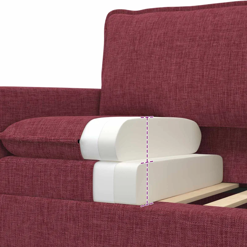 Sofa Vyno raudona 76 x 81 x 87,5 cm Audinys