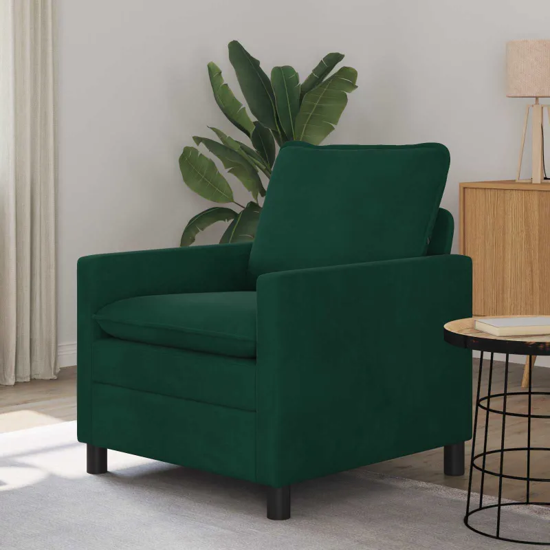 Sofa Tamsiai žalia 76 x 81 x 87,5 cm Aksomas