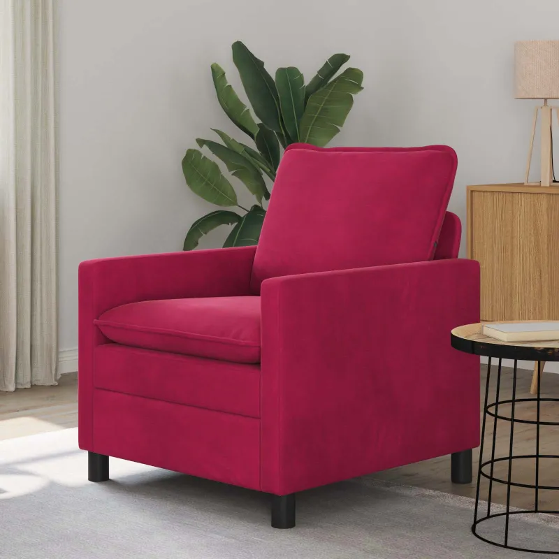 Sofa Vyno raudona 76 x 81 x 87,5 cm Aksomas